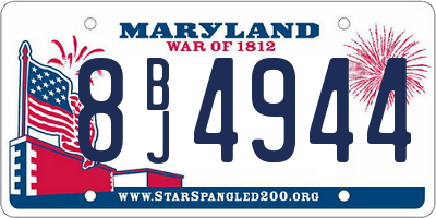 MD license plate 8BJ4944