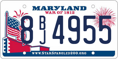 MD license plate 8BJ4955
