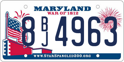 MD license plate 8BJ4963