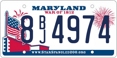 MD license plate 8BJ4974