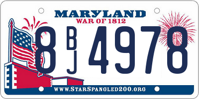 MD license plate 8BJ4978