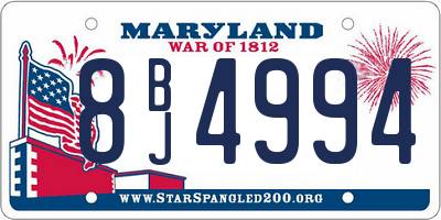 MD license plate 8BJ4994