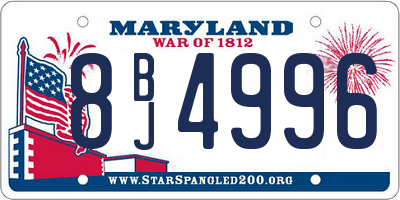 MD license plate 8BJ4996