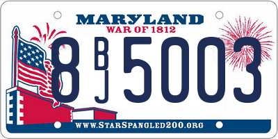 MD license plate 8BJ5003