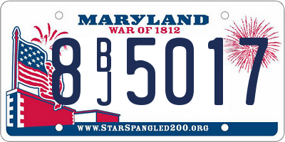 MD license plate 8BJ5017