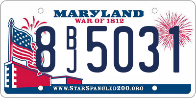 MD license plate 8BJ5031
