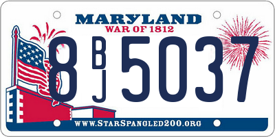 MD license plate 8BJ5037