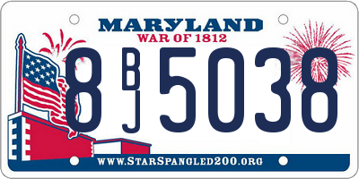 MD license plate 8BJ5038