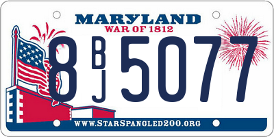 MD license plate 8BJ5077