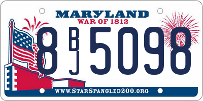 MD license plate 8BJ5098