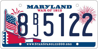 MD license plate 8BJ5122
