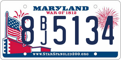 MD license plate 8BJ5134