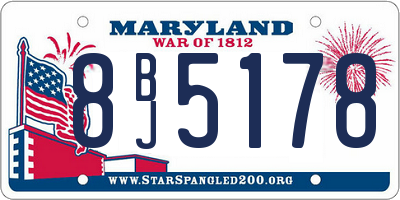 MD license plate 8BJ5178