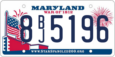 MD license plate 8BJ5196
