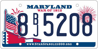 MD license plate 8BJ5208