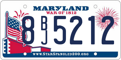 MD license plate 8BJ5212