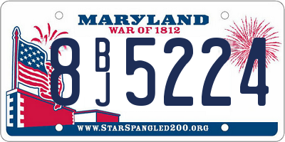 MD license plate 8BJ5224