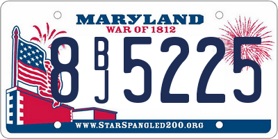 MD license plate 8BJ5225