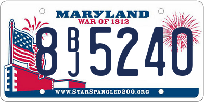 MD license plate 8BJ5240