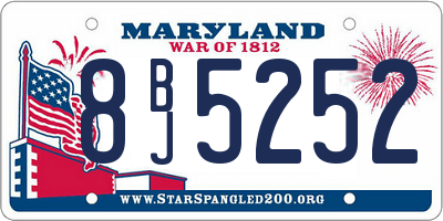 MD license plate 8BJ5252