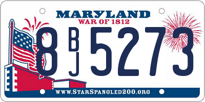 MD license plate 8BJ5273