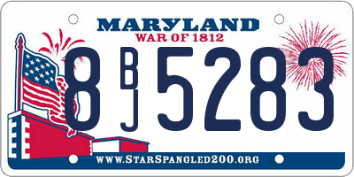 MD license plate 8BJ5283