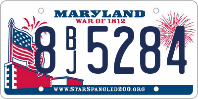 MD license plate 8BJ5284