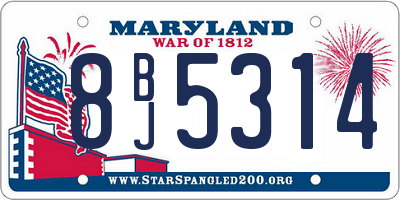 MD license plate 8BJ5314
