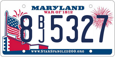 MD license plate 8BJ5327