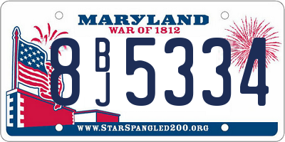 MD license plate 8BJ5334