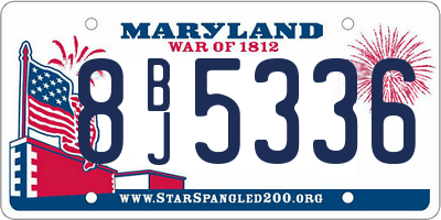 MD license plate 8BJ5336