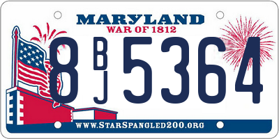 MD license plate 8BJ5364