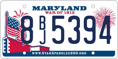 MD license plate 8BJ5394