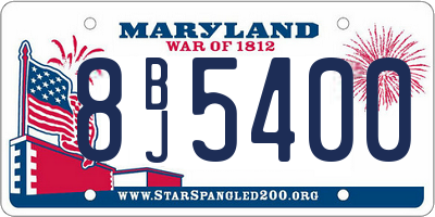 MD license plate 8BJ5400