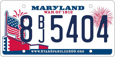MD license plate 8BJ5404