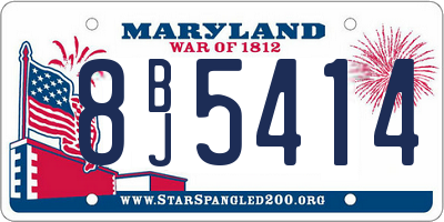 MD license plate 8BJ5414