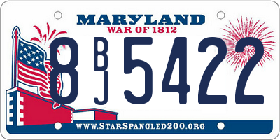 MD license plate 8BJ5422