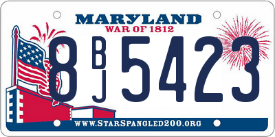 MD license plate 8BJ5423