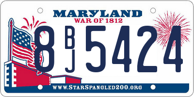 MD license plate 8BJ5424
