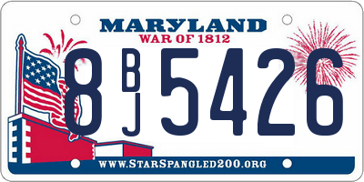 MD license plate 8BJ5426