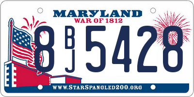 MD license plate 8BJ5428