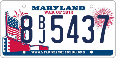 MD license plate 8BJ5437