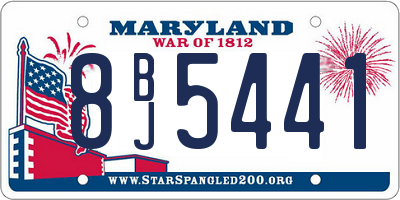 MD license plate 8BJ5441