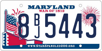MD license plate 8BJ5443