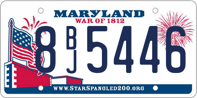 MD license plate 8BJ5446