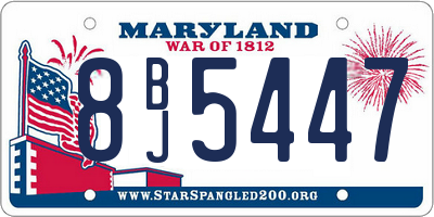 MD license plate 8BJ5447