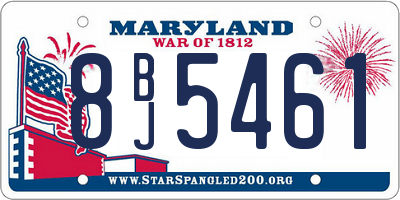 MD license plate 8BJ5461