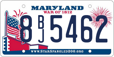 MD license plate 8BJ5462