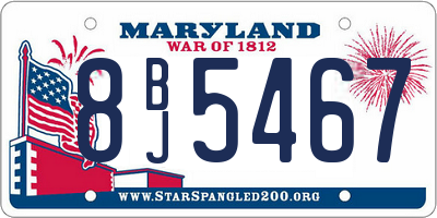 MD license plate 8BJ5467