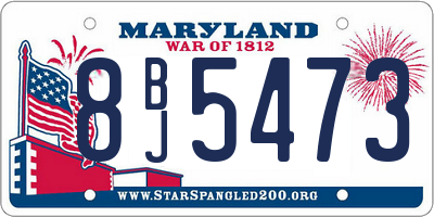 MD license plate 8BJ5473